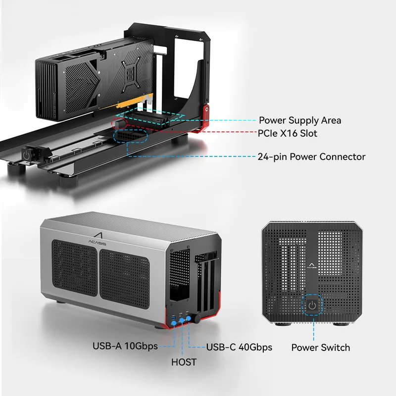 Acasis 40Gbps eGPU Enclosure T - Gpu External Dock Egpu Thunderbolt 4 评论和价格